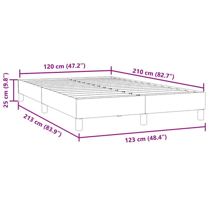 Sängram utan madrass ljusgrå 120x210 cm sammet