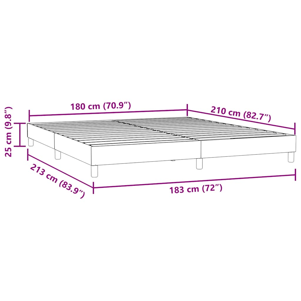 Sängram utan madrass rosa 180x210 cm sammet