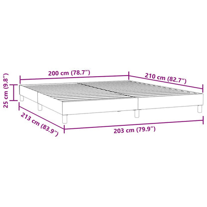 Sängram utan madrass mörkgrå 200x210 cm sammet