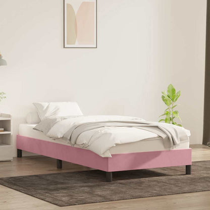 Sängram utan madrass rosa 80x220 cm sammet