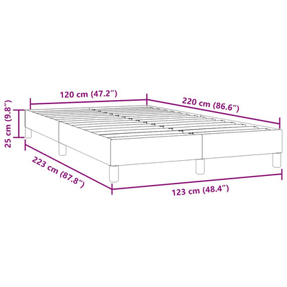 Sängram utan madrass ljusgrå 120x220 cm sammet