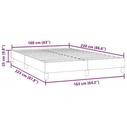 Sängram utan madrass ljusgrå 160x220 cm sammet