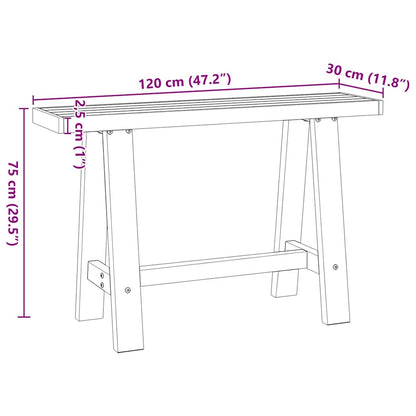 Konsolbord NOAIN A-formade ben 120x30x75 cm massiv furu