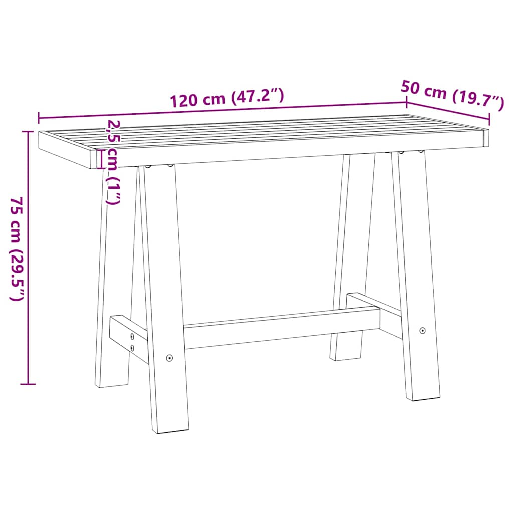 Skrivbord NOAIN A-formade ben 120x50x75 cm massiv furu