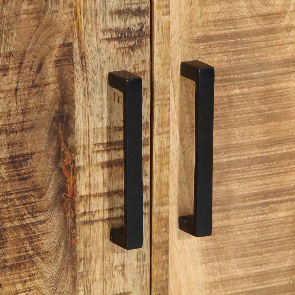 Nattduksbord Brun och svart 50 x 30 x 45 cm Massivt mangoträ