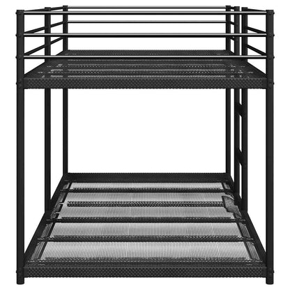 Våningssäng utan madrass svart 90x200 cm stål