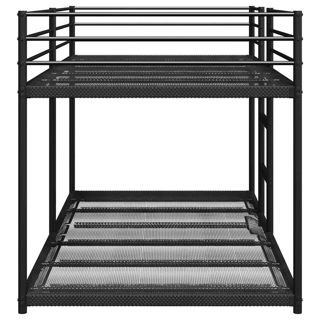 Våningssäng utan madrass svart 100x200 cm stål