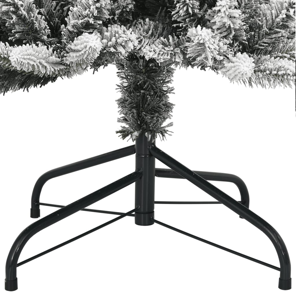 Plastgran med 150 LEDs och snö 120 cm