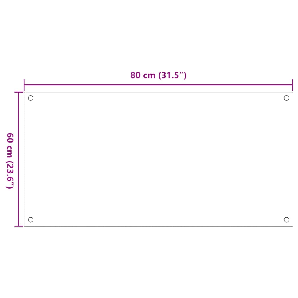 Stänkskydd 2 st vit 80x60 cm härdat glas