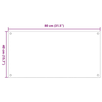 Stänkskydd 2 st transparent 80x40 cm härdat glas