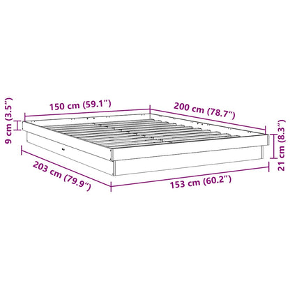 Sängram utan madrass 150x200 cm massivt trä ek