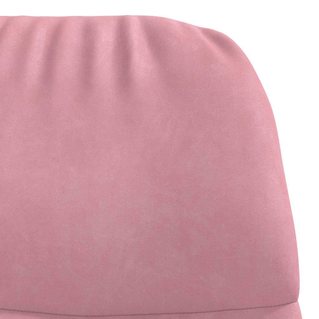 Vilstol med fotpall rosa sammet