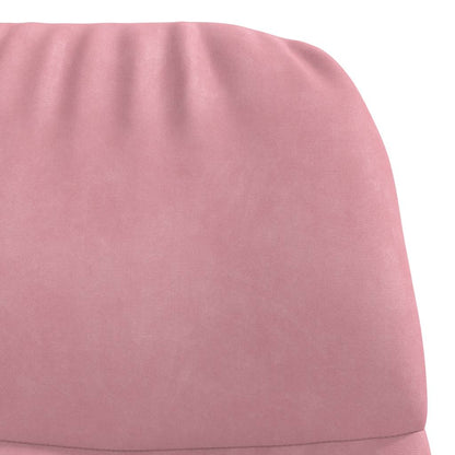 Vilstol med fotpall rosa sammet