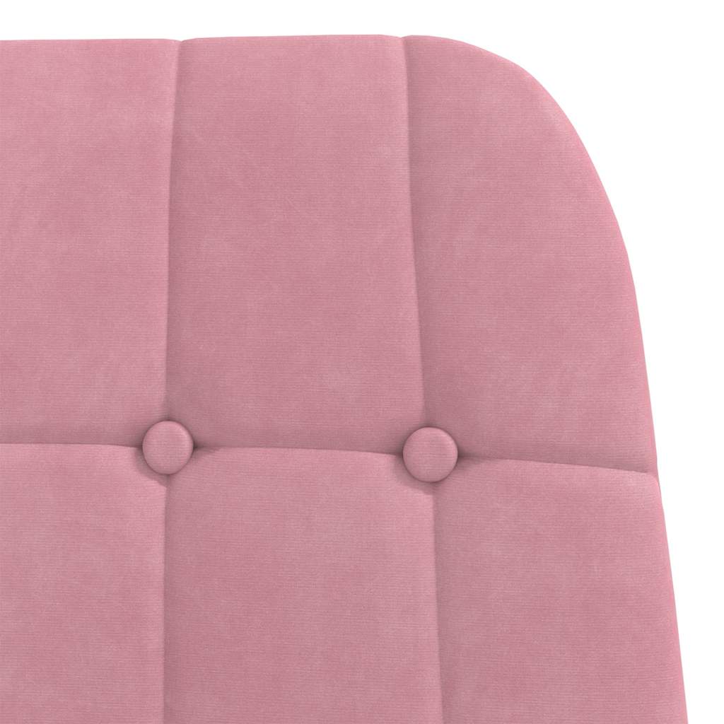 Vilstol med fotpall rosa sammet