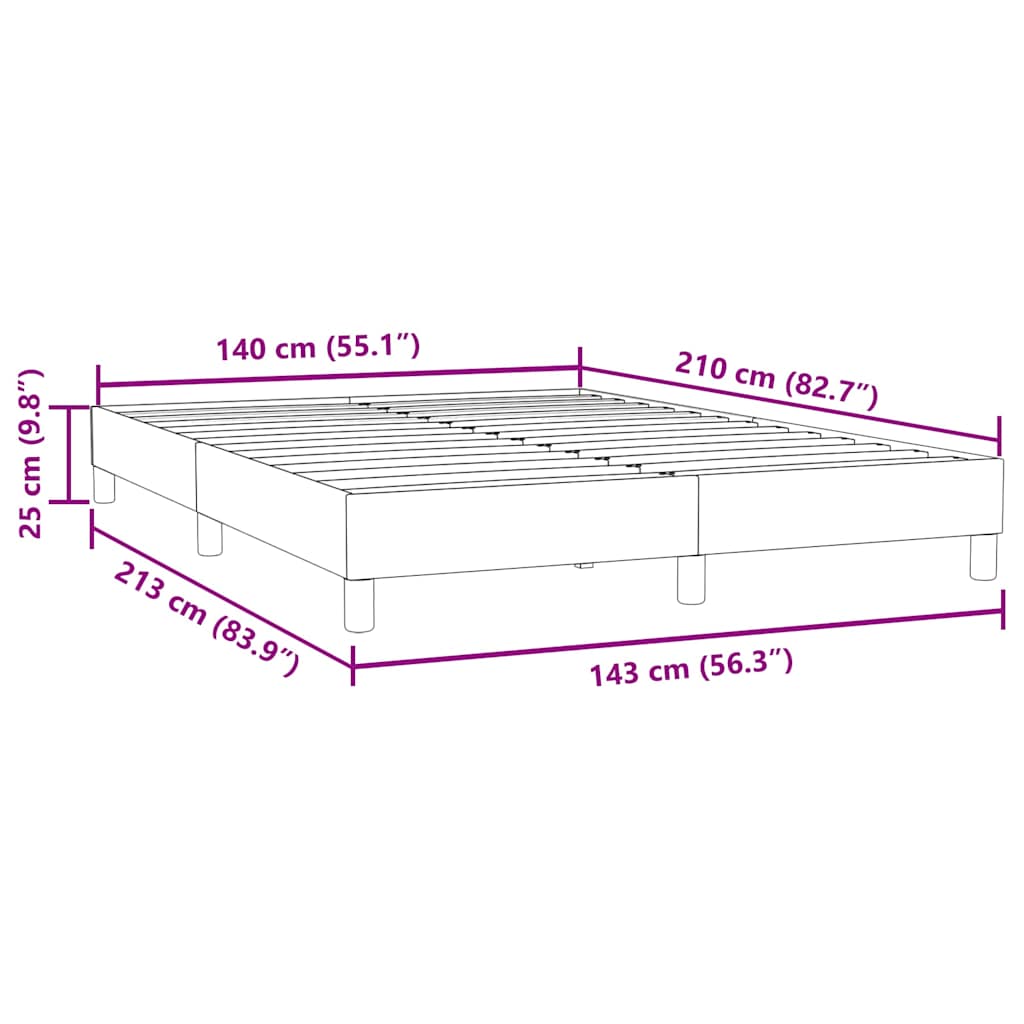 Resårsäng utan madrass rosa 140x210 cm sammet