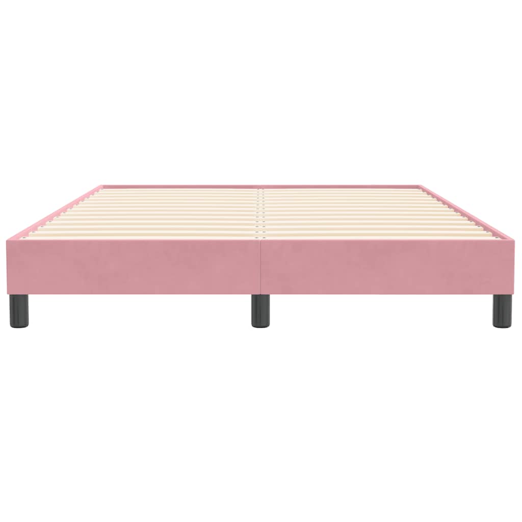 Ramsäng utan madrass rosa 160x210 cm sammet