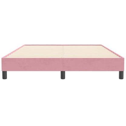 Ramsäng utan madrass rosa 160x210 cm sammet