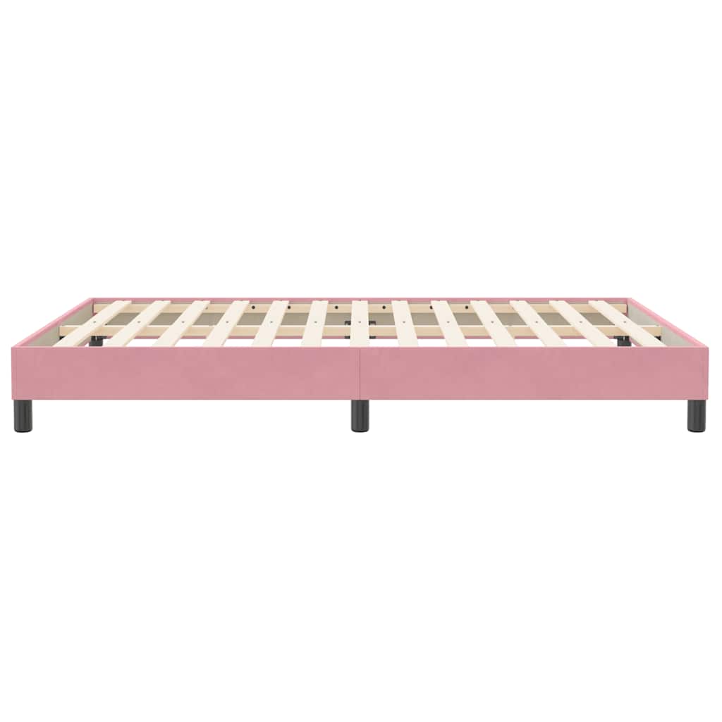Ramsäng utan madrass rosa 160x210 cm sammet