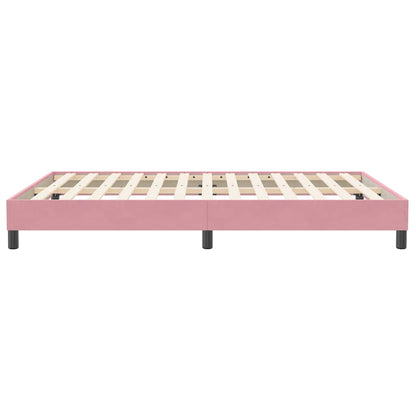 Ramsäng utan madrass rosa 160x210 cm sammet