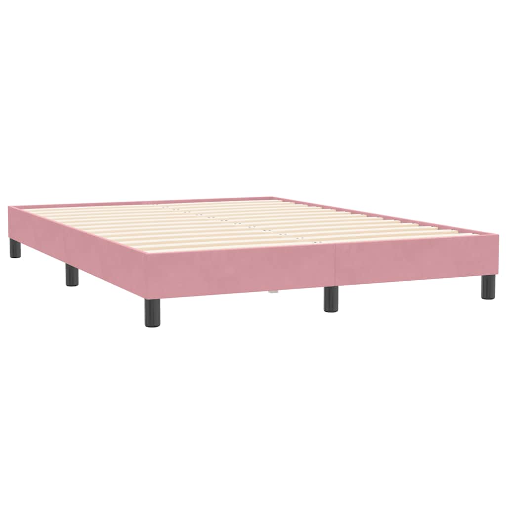 Ramsäng utan madrass rosa 160x210 cm sammet