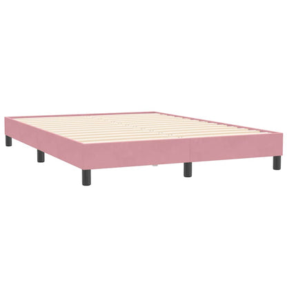 Ramsäng utan madrass rosa 160x210 cm sammet