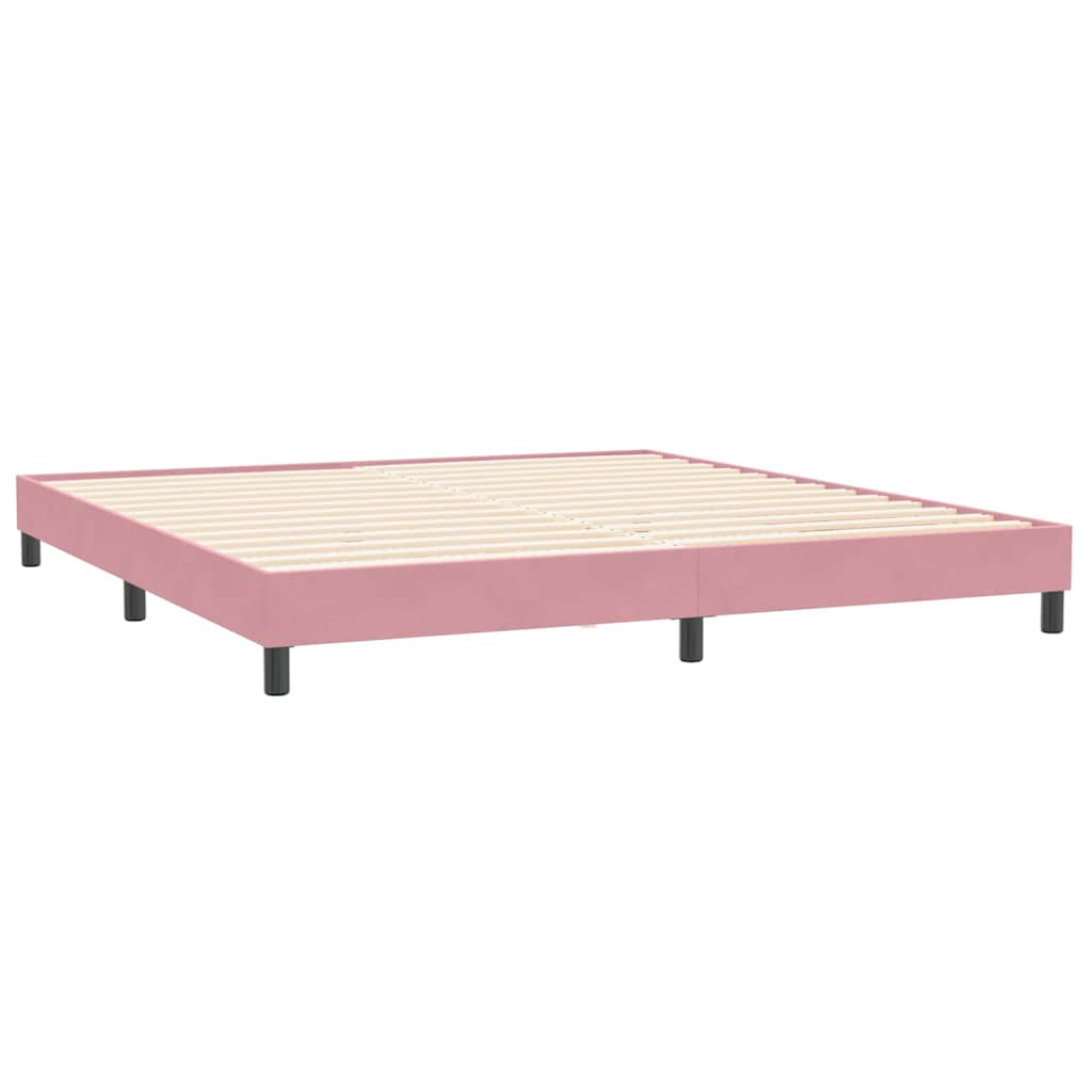 Resårsäng utan madrass rosa 200x210 cm sammet