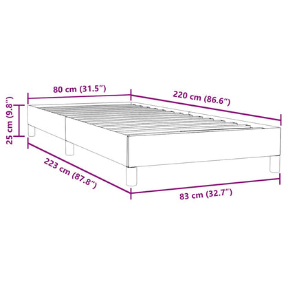 Resårsäng utan madrass ljusgrå 80x220 cm sammet