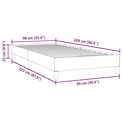 Resårsäng utan madrass svart 90x220 cm sammet