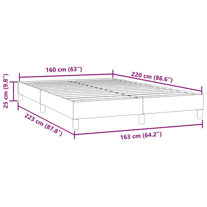 Resårsäng utan madrass ljusgrå 160x220 cm sammet