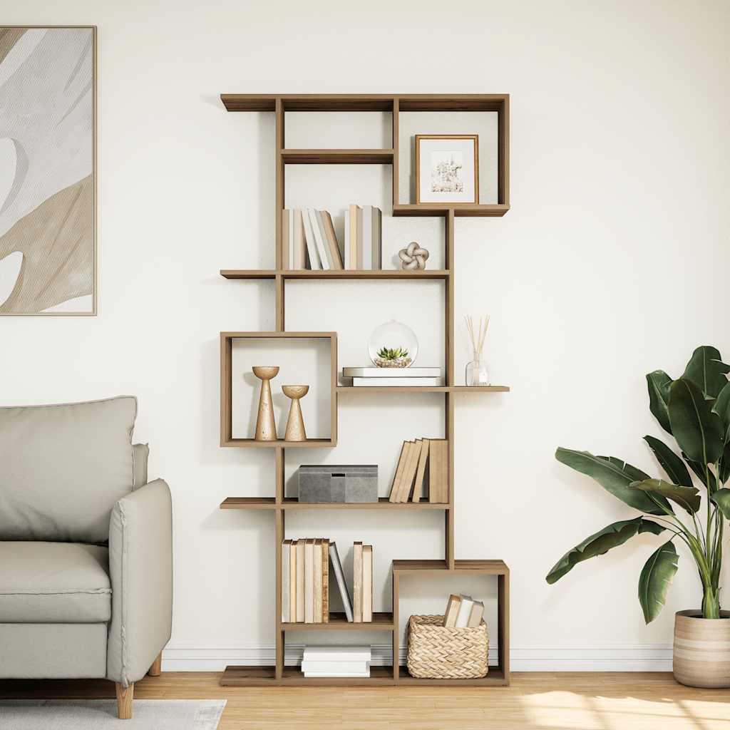 Bokhylla ek 92x29x188 cm konstruerat trä