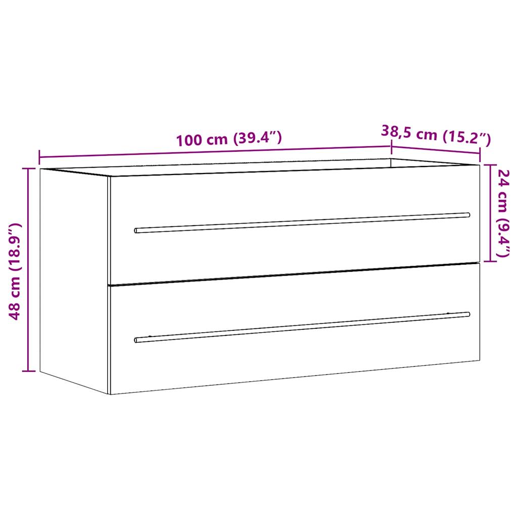 Tvättställsskåp betonggrå 100x38,5x48 cm spånskiva