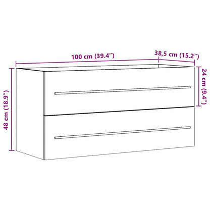 Tvättställsskåp betonggrå 100x38,5x48 cm spånskiva