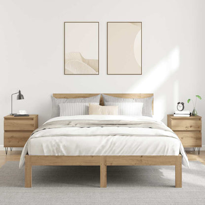 Sängbord 2 st artisan ek 40x35x50 cm konstruerat trä