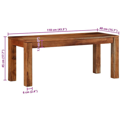 Bänk 110 cm massivt akaciaträ