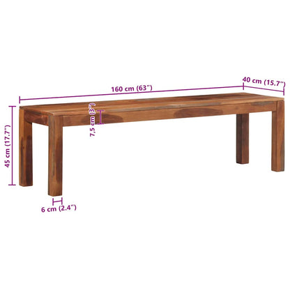 Bänk 160 cm massivt akaciaträ