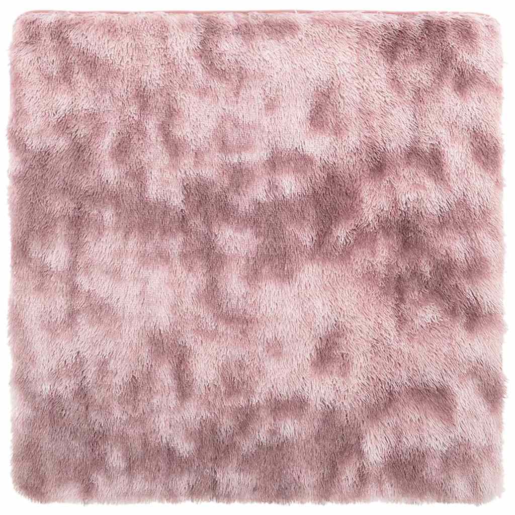 Ryamatta med lång lugg NAVARRA dammig rosa 200x200 cm polyester