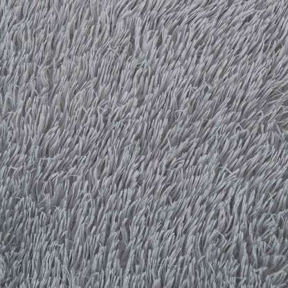 Ryamatta med lång lugg NAVARRA silvergrå 200x200 cm polyester