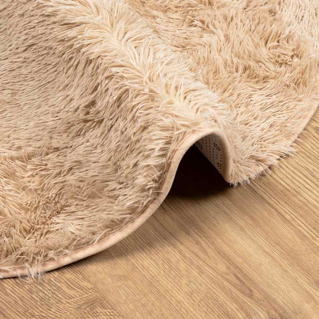 Ryamatta med lång lugg NAVARRA beige 240x240 cm polyester