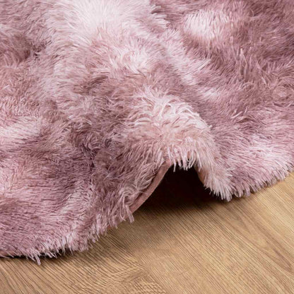 Ryamatta med lång lugg NAVARRA dammig rosa 240x240 cm polyester