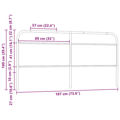 Sänggavel sonoma-ek 180 cm konstruerat trä och stål