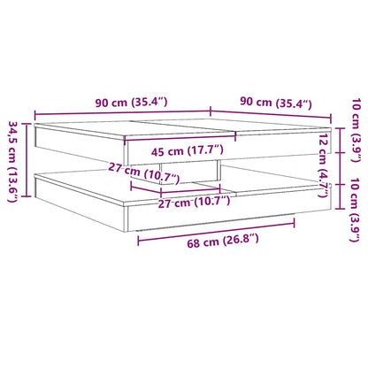 Soffbord 360 grader vridbart vit 90x90x34,5 cm