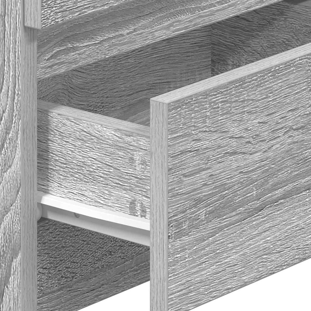 Sängbord 2 st med 2 lådor grå sonoma 40x33x60 cm