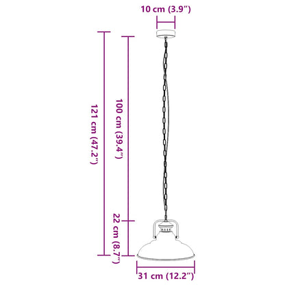 Taklampa E27 svart Ø 31 cm järn