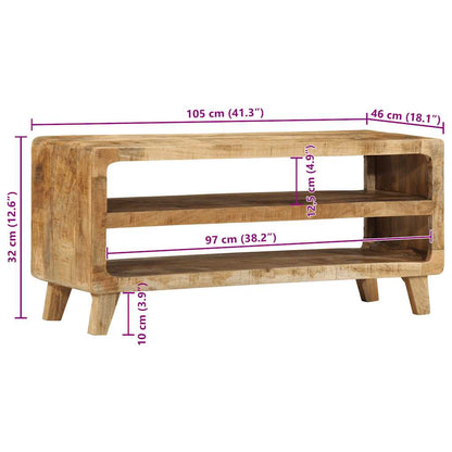 TV-bänk 105x46x32 cm massivt trä grov mango