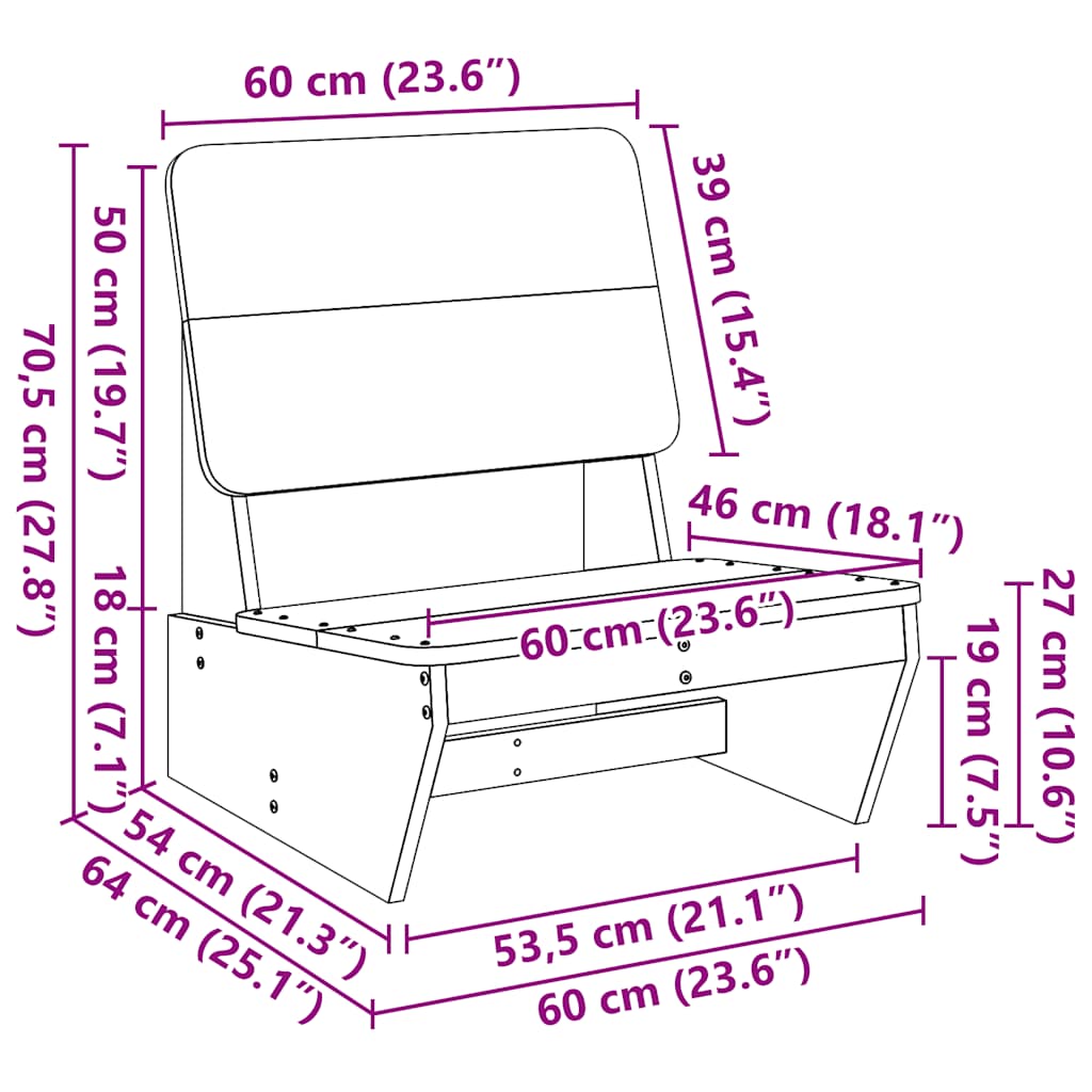 Trädgårdsstol vit 60x64x70,5 cm massiv furu