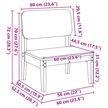 Trädgårdsstol vit 60x52,5x72 cm massiv furu