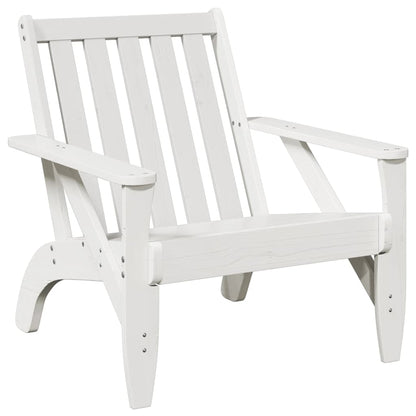 Adirondackstol vit 75x77x77 cm massiv furu