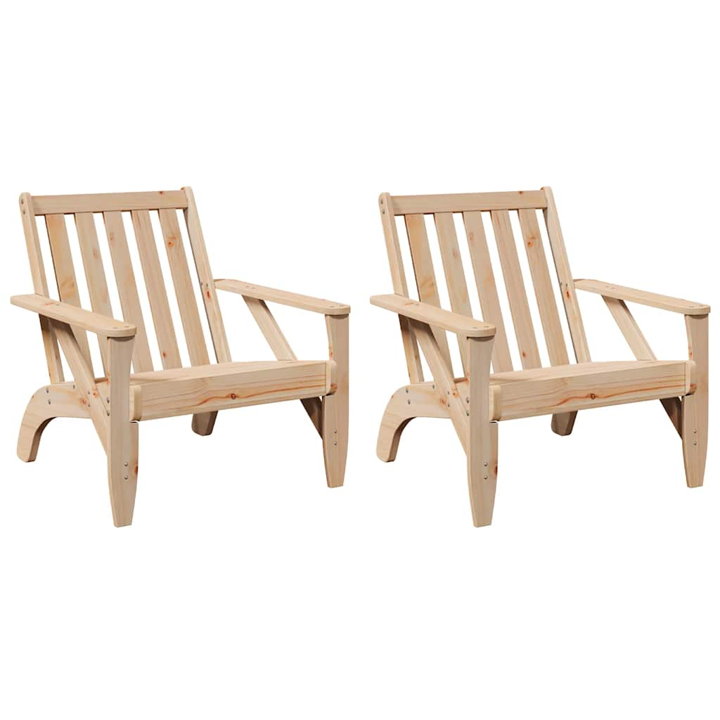 Adirondackstolar 2 st 75x77x77 cm massiv furu