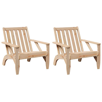 Adirondackstolar 2 st 75x77x77 cm massiv furu