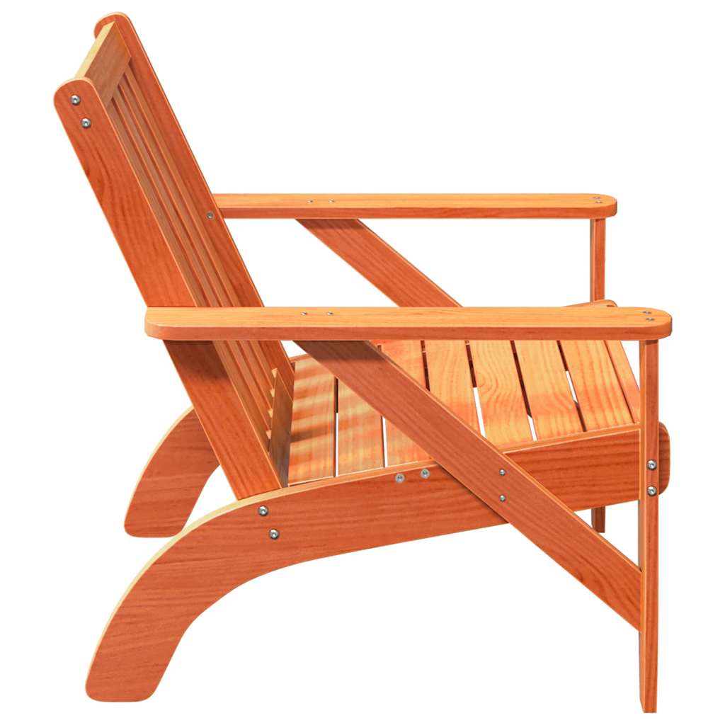 Adirondackstolar 2 st vaxbrun 75x77x77 cm massiv furu